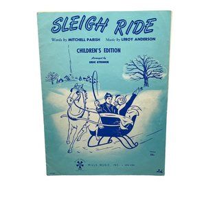 Sleigh Ride Vintage Piano Sheet Music Children's Edition 1951 Mitchell Parrish